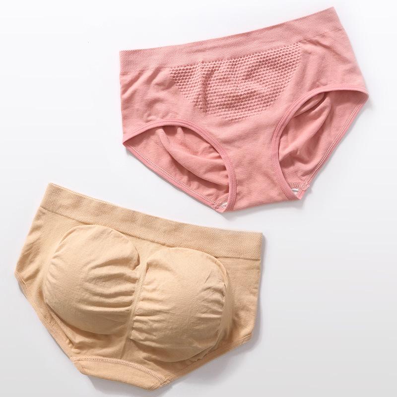 4Pcs/Set 3D Honeycomb Belly-lifting Butt-lifting Panties Women's Seamless Cotton Crotch Solid Color Mid-waist Briefs
