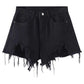 Shorts Women Summer Loose All-match Jeans High Waist Slim Frayed Wide Leg Pants