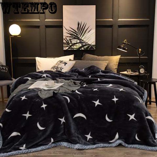 Winter Double Flannel Coral Fleece Blanket Comfortable Bedding Blanket Quilt Thickening