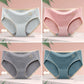 4 Pairs of Women's Cotton Antibacterial Mid-waist Underwear Women's Breathable Seamless Underwear Student Korean Version Plus Size Briefs