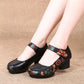 Ethnic Style Mid-heel Women's Single Shoes Casual Thick Heel Soft Sole Four Seasons Leather Shoes