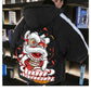 Autumn and Winter Plus Velvet Tide Cotton Coat Chinese Style Hip-hop Loose Trend Student Couple Clothes Hooded Jacket