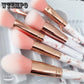 10 Pcs Bamboo Handle Makeup Brush Suit Sector Brush Makeup Tools Toolsorganizer Makeup maquiagem