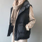 Cotton Vest Women's Short Outer Wear Winter Cotton Jacket Loose Wild Waistcoat Thickened Stand-up Collar Capless Warm Jacket Sleeveless Bread Jacket