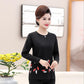 Mother Wear Round Neck Long-sleeved T-shirt Loose Print Shirt New Base Warm Small Shirt Thin Spring and Autumn Clothes