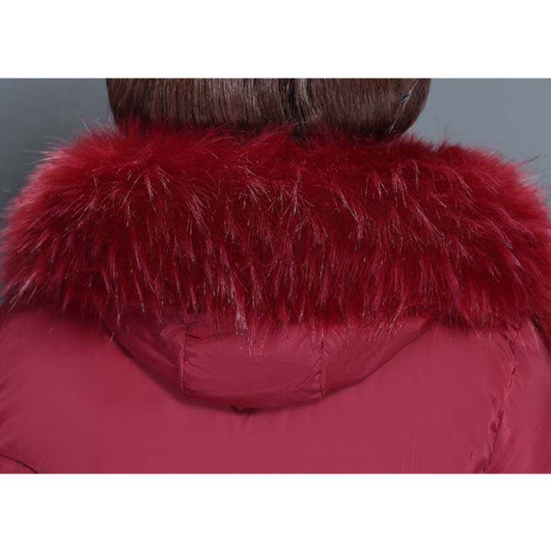 Middle-aged and Elderly Winter Coat Women's Mid-length Mother's Down Padded Jacket 200 Catties Plus Size Middle-aged Padded Jacket