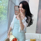 Summer Thin Knitted Sunscreen Cardigan Women's Slim All-match Solid Color Pearl Buckle Ice Silk Short Top