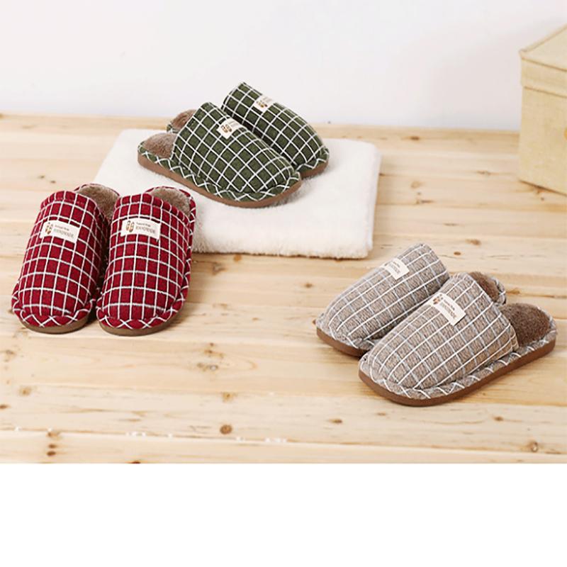 Autumn and Winter Pure Cotton Slippers Indoor Non-slip Soft-soled Shoes Warm Simple Plush Cotton Shoes