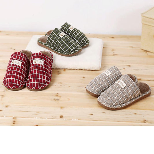 Autumn and Winter Pure Cotton Slippers Indoor Non-slip Soft-soled Shoes Warm Simple Plush Cotton Shoes