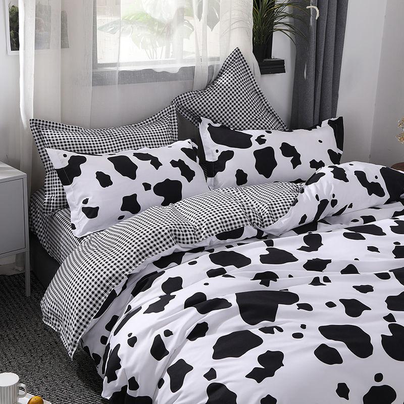 Quilt Cover Bed Sheet Quilt Cover Four-piece Set Cartoon Printing Cute Bedding Bedding Sanding Quilt Cover