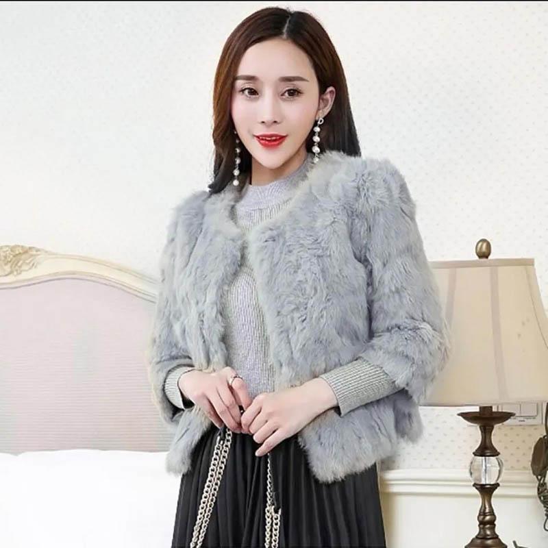 Autumn and Winter Slim Fashion Fur Coat Short Imitated Rabbit Fur Coat