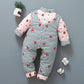 Baby Handmade Cotton-padded Jacket Cotton Trousers for Boys and Girls Thickened Infant Autumn and Winter Cotton Clothing Floral Pattern Suit