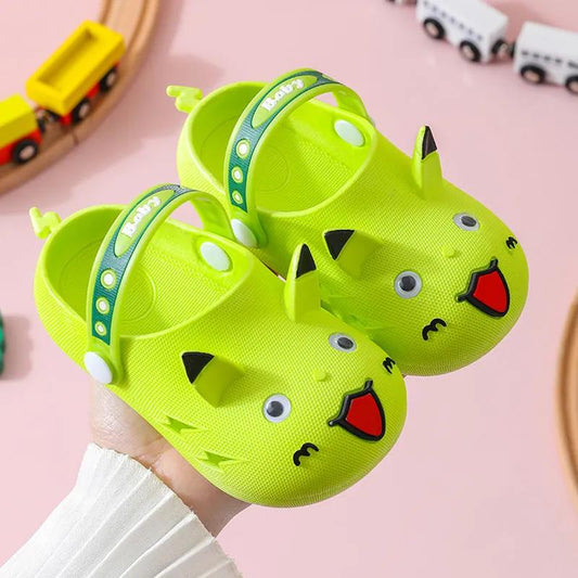 Baby Slippers Girls Boys Summer Soft Sole Solid Color Casual Slipper Anti-slip Cartoon Dual Purpose Sandals Beach Sandals