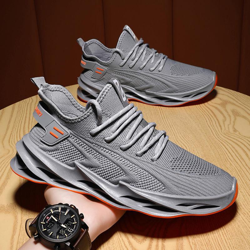 Men's Shoes Spring and Autumn Breathable Deodorant Leisure Sports Shoes Ultra-light Running Shoes Trend All-match Flying Woven Men's Shoes