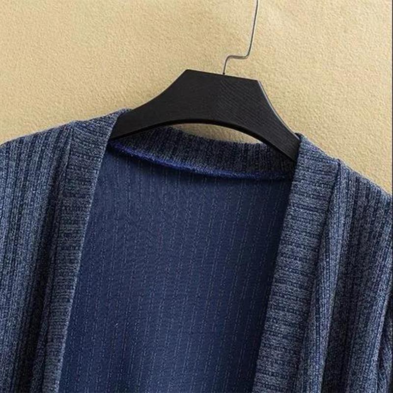 Spring and Autumn Plus Size Women's Long Over-the-knee Cardigan Jacket Loose Outer Shawl Autumn Outer Cardigan Women