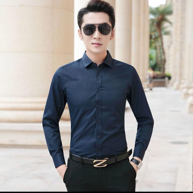 Men's White Shirt Long-sleeved Spring and Autumn Bottoming Shirt Korean Version of The Slim-fit Business Formal Suit with Work Shirt
