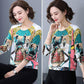 Autumn Winter Fashion Printed Pullover Knitted Sweater Vintage Middle-aged Women  High-end Cashmere Sweater