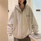 Hooded Sweater Student Loose Cardigan Mid-length Zipper Coat Sweater Women
