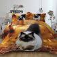 3pcs Cute 3D Autumn Cat Cat Print Duvet Cover Pillow Case Zipper Kids Bedding Set Bedclothes