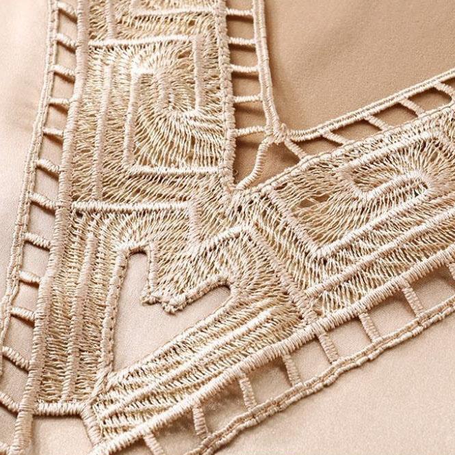 Women's Summer Solid Color Loose Silk Satin Tops Embroidery Lace Female Shirt Blouse Sleeveless V-neck Tops