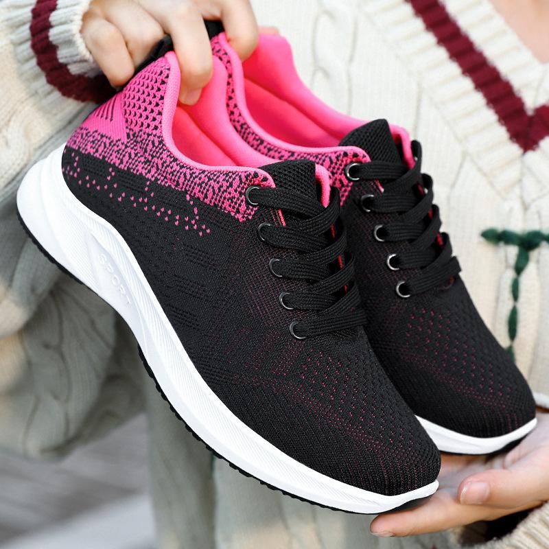 Women's Sports Shoes Spring and Autumn Women's Flat Shoes Casual Women's Vulcanized Lightweight Mesh Breathable Women's Running Shoes
