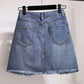 Fashion  Women Plus Size Dress Skirt Set Spring Summer Floral Fold Dress Denim Skirt Two-piece Suit