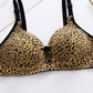Underwear Women's No Steel Ring Bra Plus Size Bra Thin Gather-up Type Breast Beautiful Back Leopard Pattern Women Plus Size Underwear
