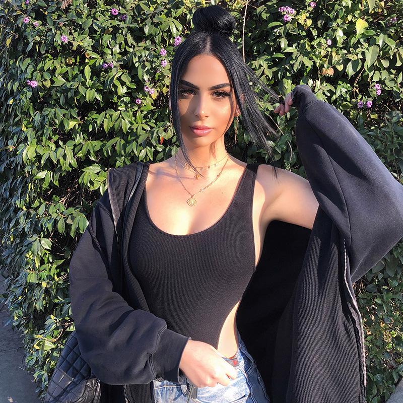 Summer Sexy Body Tops Women's Shirt Casual Women's Summer Bodysuits Body Woman Sleeveless Black Top Body Vest