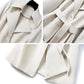 Windbreaker Women's Mid-length Spring and Autumn Slim Fit and Thin Temperament with Lining Coat Simple Women's Coat