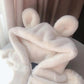 Faux Fur Coat Winter Ladies Cute Bear Ears Plush Thick Warm Hooded Mid-length Fur Coat