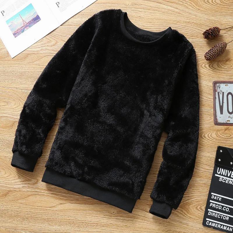 Double-sided Plus Fleece Sweatshirts Men's Korean Version of Loose Tide Autumn Trend Large Size Warm Men's Youth Sweater