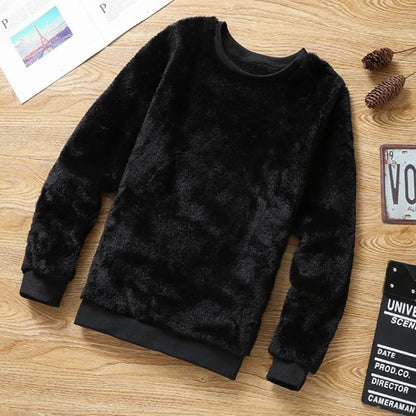 Double-sided Plus Fleece Sweatshirts Men's Korean Version of Loose Tide Autumn Trend Large Size Warm Men's Youth Sweater