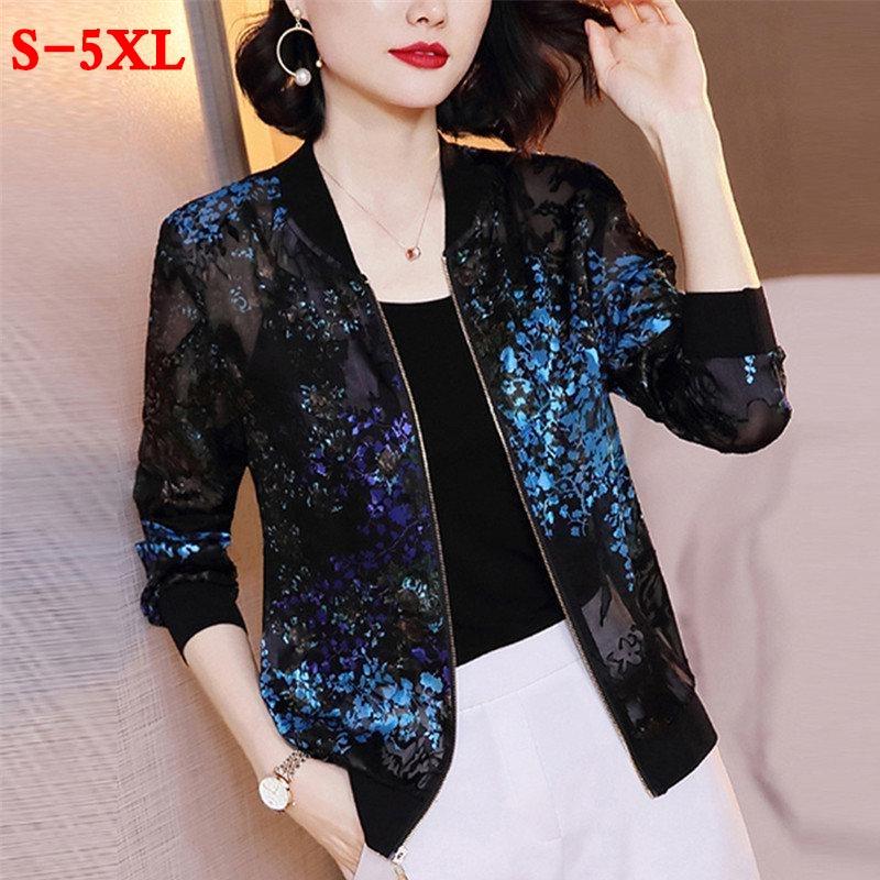 Long Sleeve Jacket Summer Women's Loose Jacket Casual Sunscreen Thin Print Baseball Uniform