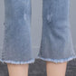 Cropped Jeans Women's Flared Pants Summer Thin Section High-waist Stretch Hole Was Thin Loose Wide-leg Pants In Summer