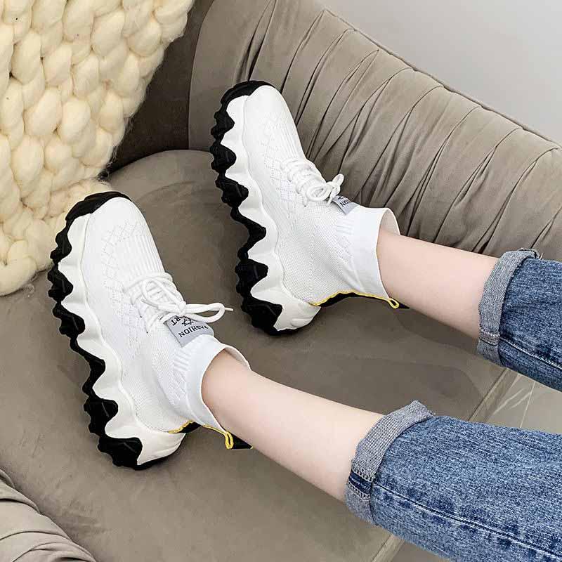 Plus Size 35-39 Summer Women High-top Mesh Luminous Sneakers Students Breathable Running Basketball Shoes Shockproof Non-slip Shoes