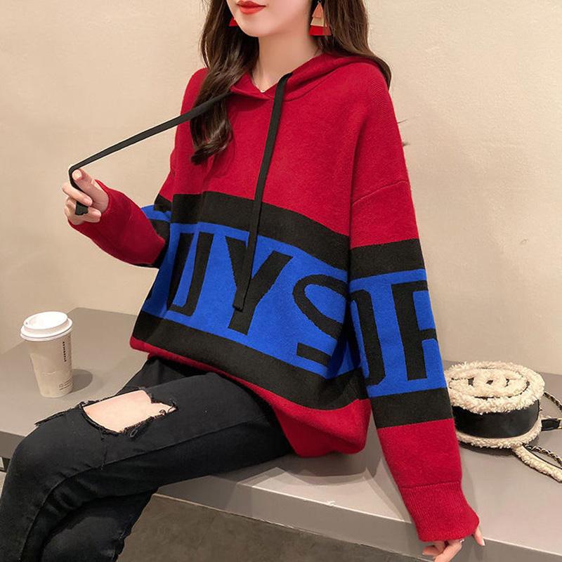 Pullover Women Sweater Long Sleeve Sweaters Loose Embroidery Knitted Sweater Women's Jumper Plus Size