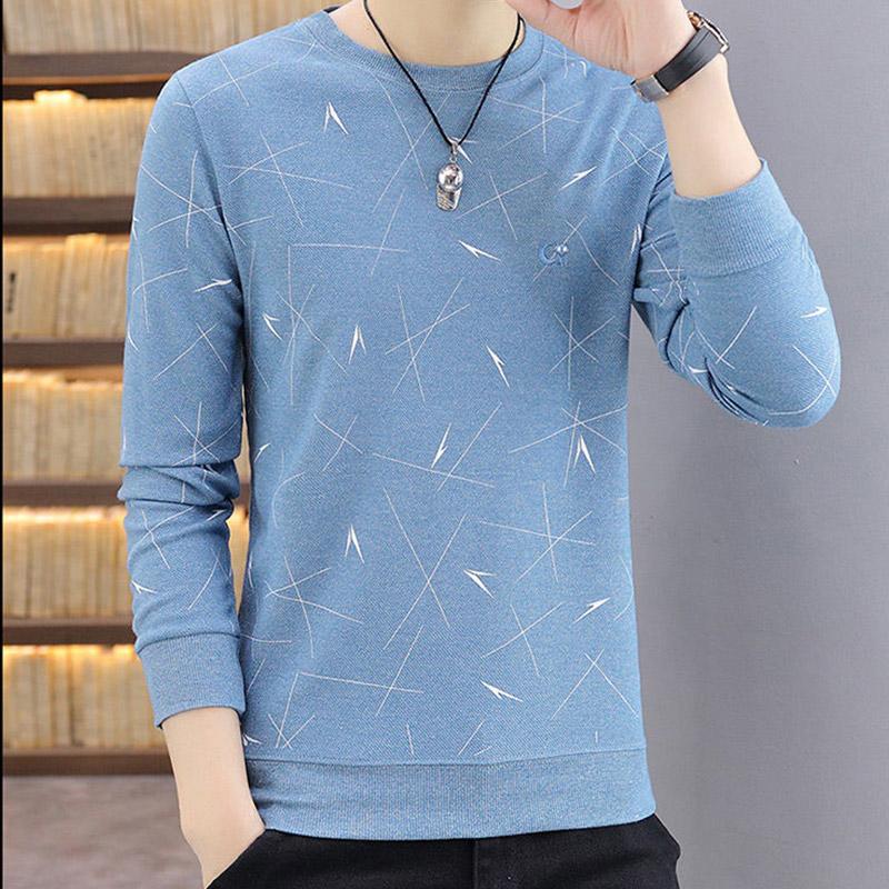 Men's Casual Long-sleeved T-shirt Spring and Autumn Korean Version of The Bottoming Shirt Youth Handsome Top Trend Sweater