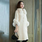 Autumn and Winter New Faux Sheep Shearling Coat Women Mid-length Faux Fox Fur Collar Loose Grain Fleece Faux Fur Coat
