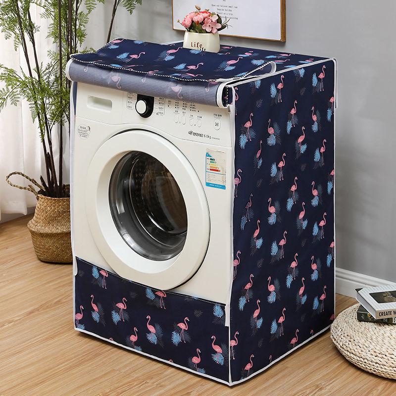 Waterproof Washing Machine Cover Home Polyester Roller Laundry Silver Coating Dustproof Case Cover