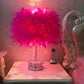 Feather Crystal Table Lamp Bedroom Bedside Lamp Creative European Princess Wedding Room Bedside Lamp