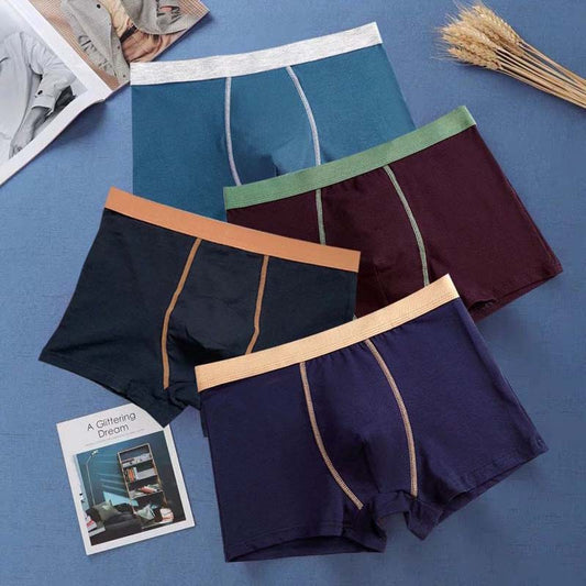 4-pack Men's Cotton Four-corner Sports Breathable Cotton Underwear