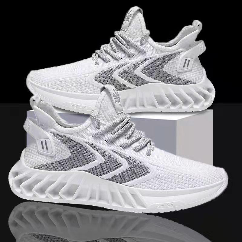 Spring Summer Men's Shoes Sports Casual Shoes Korean Version Deodorant Breathable Thin Mesh Flying Knit Shoes Coconut Shoes