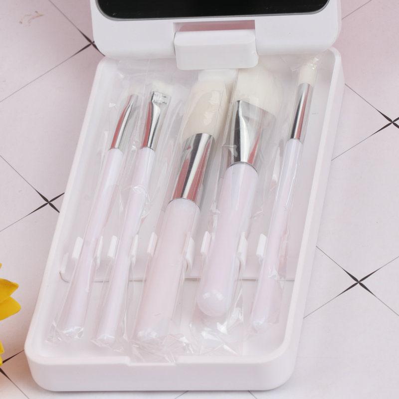 USB Rechargeable LED Makeup Mirror Folding Light Convenient Ladies Portable Rotating Storage Vanity Mirror