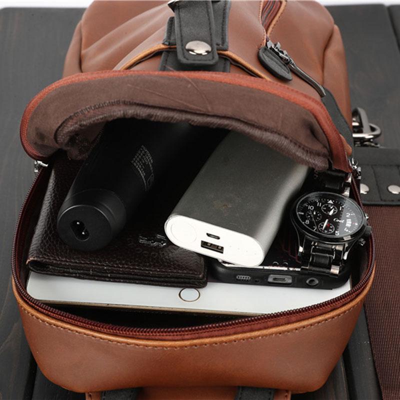 Chest Bag Men Large Capacity Multi-pocket Zipper Color Matching Shoulder Bag Outdoor Sports Pockets