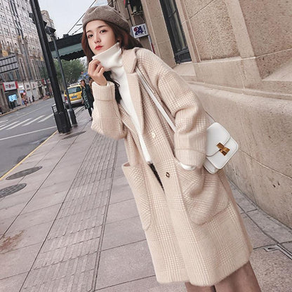 Mink Fleece Women's Coat Winter Loose Women Mid-length Woolen Coat