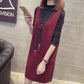 Autumn and Winter Lace Vest Dress Loose Sleeveless Long Vest Fashion Casual Women's Strap Skirt