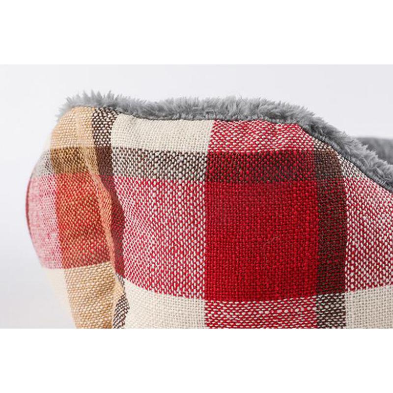 Rectangle Plaid Dog Bed Sleeping Bag Kennel Cat Puppy Sofa Bed Pet House Winter Warm Cotton Beds Cushion for Small Dogs Soft Dog Bed for Cat