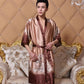 Silk Pajamas Men's Summer Short-sleeved Thin Ice Silk Men's Pajamas Bathrobes Men's Long Spring and Autumn Imitation Silk Home Clothes