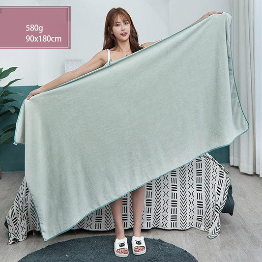 The Thickened Coral Fleece Bath Towel for Household Use Is Softer Than Pure Cotton Water-absorbing Quick-drying and Non-linting Fabric Soft