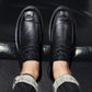 Full Soft Leather Shoes Men's Spring and Autumn Black Casual Shoes Korean Fashion Lazy Shoe